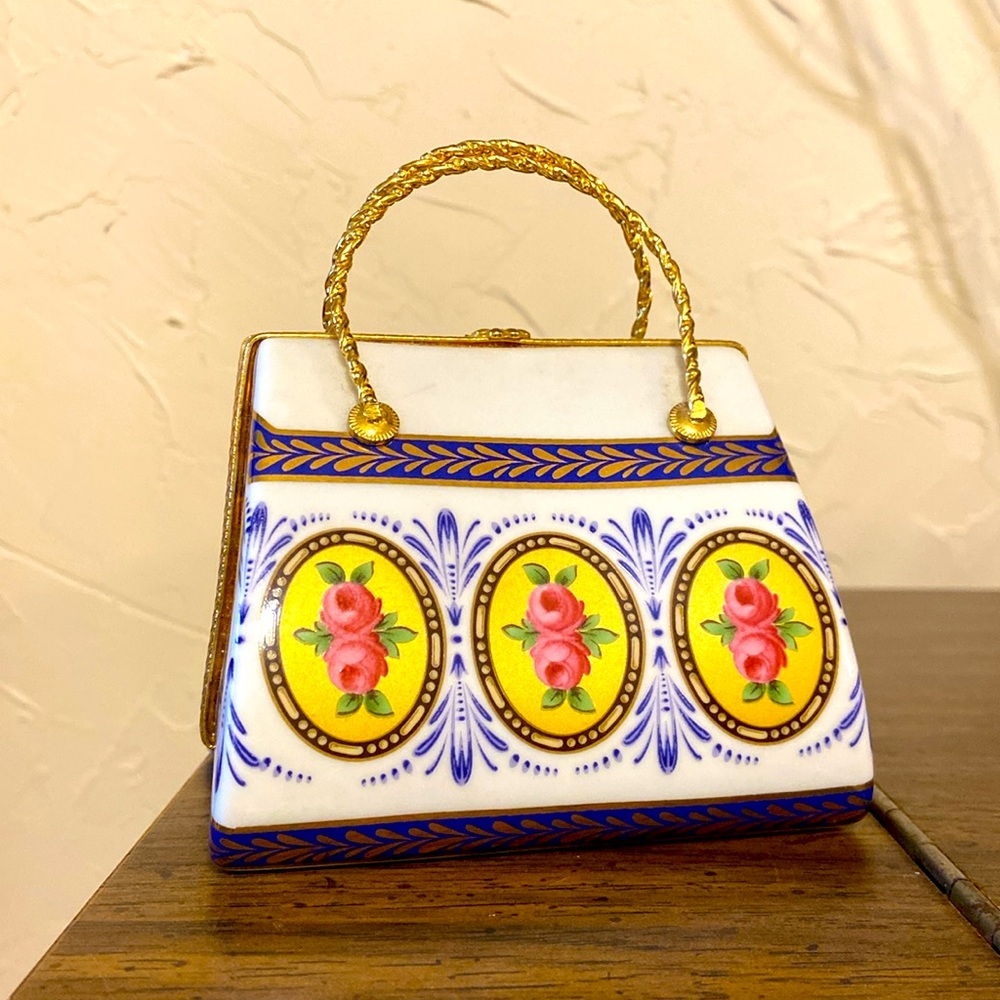 Beautiful HANDBAG/PURSE Hinged Trinket Box Vintage 1970’s 4” - Picture 4 of 10